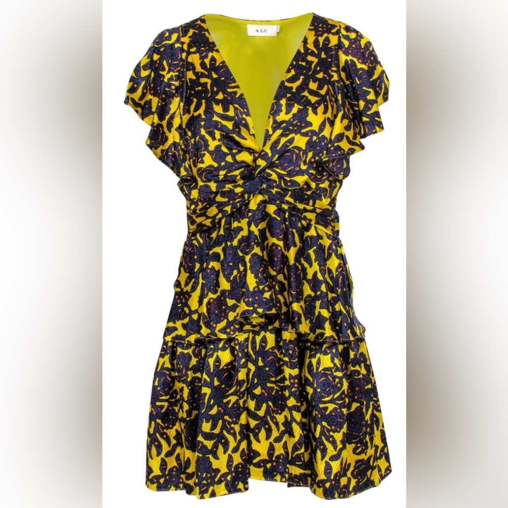 ALC Yellow & Purple Silk Dress